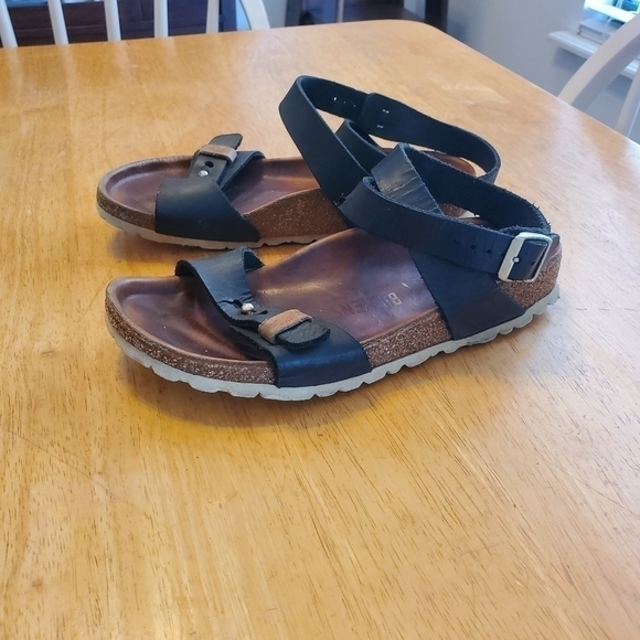 Birkenstock Dehli Black Oiled Leather Sandals sz 36 - Picture 2 of 12